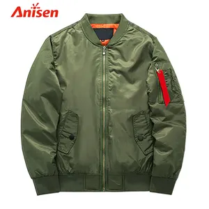 Respirable para hombre chaqueta bomber, de invierno 100% nailon impermeable con cremallera y logo personalizado