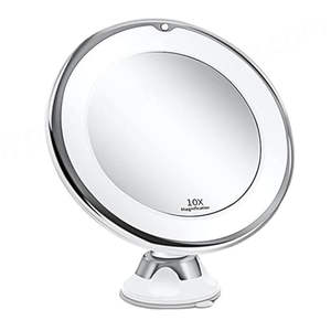 Wholesale <b>Led</b> <b>Lighted</b> Touch Switch Vanity Mirror Flexible <b>Round</b> Makeup Mirror - Product Image 1