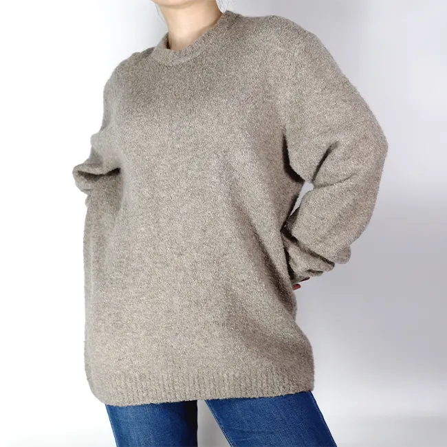 एचएम फैक्टरी चंकी स्वेटर महिला Oversized कस्टम आकस्मिक ढीला बुनाई बैगी Slouchy Crewneck स्वेटर स्वेटर