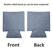 Manchon isotherme en cuir PU vierge pour gravure laser, personnalisable, cadeau pour mariage ou fête, pour bière, soda, boisson, 7 couleurs