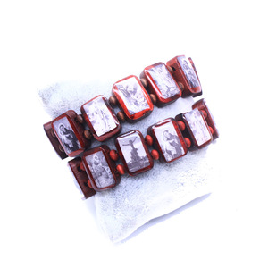 Pulsera cuadrada de madera con imágenes religiosas, versión en blanco y negro, brazalete de moda RB 026 - Product Image 4