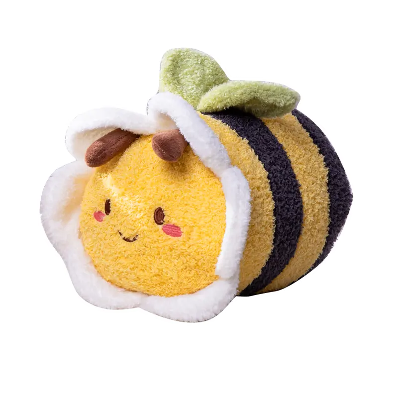 Amazon Hot Sell Cute Flower Face Honey Plush Toy Lovely Hornet Bee Stuffed Soft Dolls Hug Pillow Gift For Girl Boy Home Decor