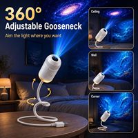 10 Projektions-Partylichter 2-in-1 Mini USB Galaxie-Sternprojektor ABS Sternenhimmel Ambiente-Lampe LED+GOBO Dimmbar mit Knopfbedienung für Partys