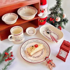 Factory Wholesale Christmas Ceramic Tableware <b>Set</b> Elegant Christmas Ceramic Porcelain Tableware - Product Image 1