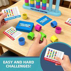 Juego de Mesa Educativo para Niños, Divertido Juego de Apilamiento y Clasificación de Colores, Juego de Cartas Interactivo para Familias, Padres e Hijos - Product Image 2
