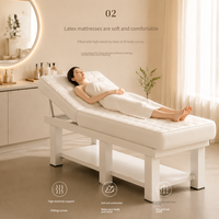 Table de massage moderne de luxe haut de gamme, portable, pour les soins du visage et des cils, utilisation en salle de sport ou en salon, lit de beauté confortable et réglable