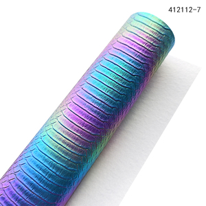 <span class=keywords><strong>Python</strong></span> da rắn dập nổi kim loại cầu vồng PU giả da bông trở lại để làm túi giày trang trí bông tai thủ công Áo - Product Image 4