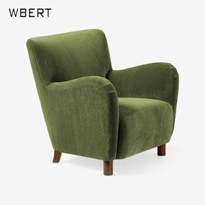 WBERT Canapé simple en tissu crème français Balcon Fauteuil canapé décontracté Simple Petit appartement Fauteuil tigre en velours d'agneau - Product Image 4