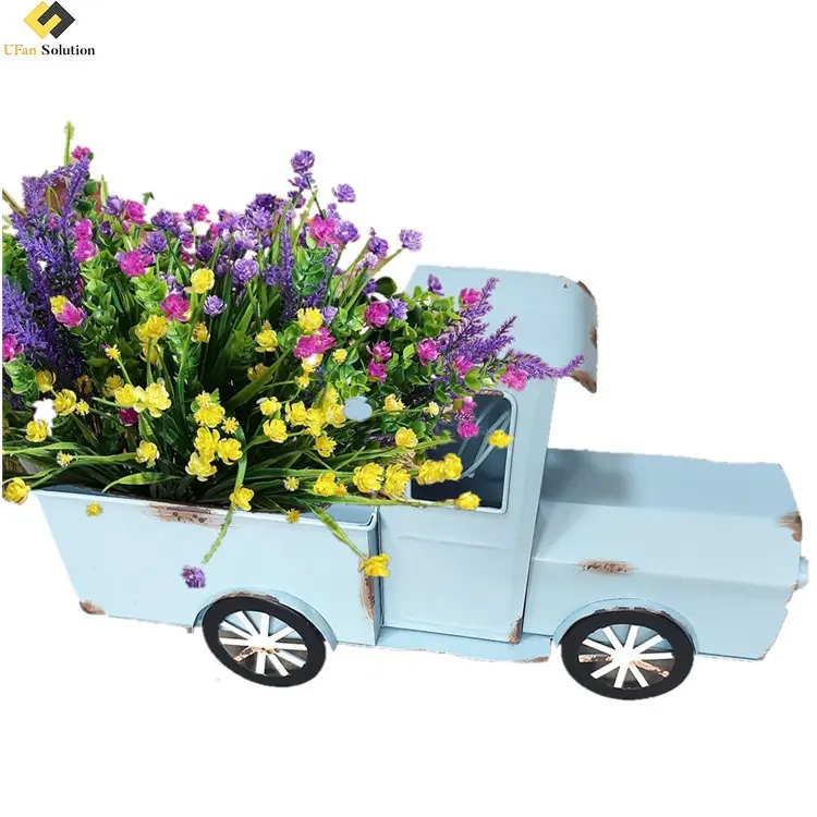 Metall Steine Wagen Pflanzer für Indoor Outdoor Pflanzen Blumenkorb Vintage Blumenmarkt Metallkorb Töpfe für Wheelbarrow Pflanzer