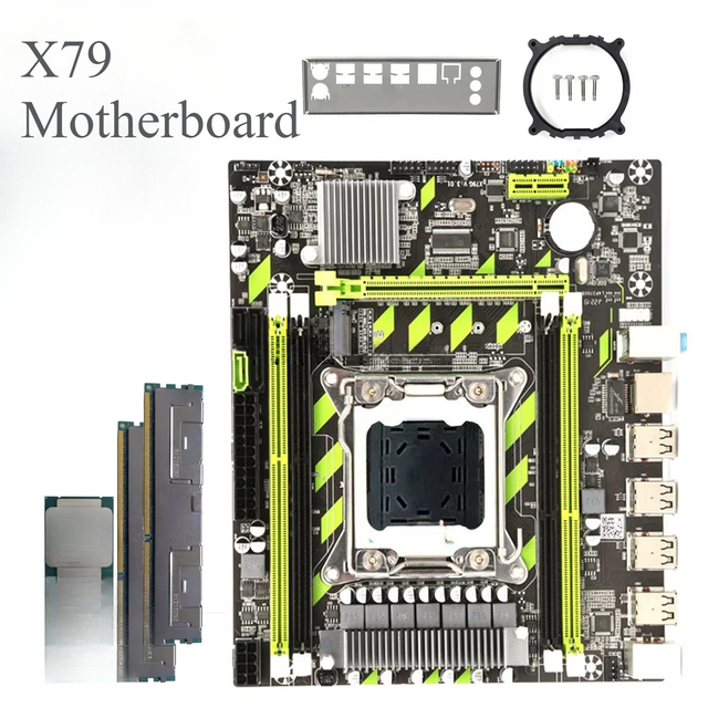 X79 Motherboard LGA2011 Socket Support NVME M.2 SATA DDR3 ECC