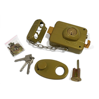 Serrure de Porte à Cylindre Double HYLAND OEM 5861 Noire pour Portail, Installation Facile, Sécurité Renforcée