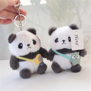 Porte-clés en peluche panda mignon, jouet doux en forme d'animal de dessin animé, pendentif mousqueton pour sac, forme 3D - Product Image 3