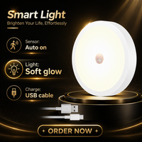 Lampe murale magnétique moderne à LED RGB intelligente à détecteur de mouvement, alimentée par piles, en ABS, pour escalier, placard, armoire et chambre