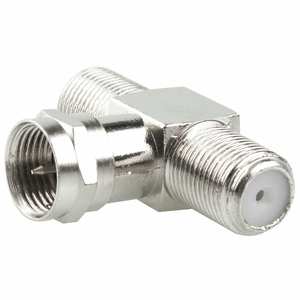 Connettore coassiale tipo F, 2 fili, 1 maschio, filettatura TV-SAT, ideale per connessioni di antenne e distribuzione del segnale. - Product Image 1