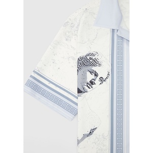 Chemise décontractée bleue à col campiste, coupe ample, pour vacances, personnalisable OEM - Product Image 5