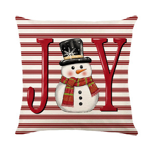 MU 2025 Joyeux Noël Housse de Coussin Lin Imprimé Salon Décoratif Sublimation Taie d'Oreiller Avec Fermeture Éclair - Product Image 3