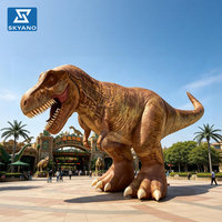 Model Dinosaurus Tiup Raksasa, Tyrannosaurus Rex Tiup, Cocok untuk Dekorasi Iklan Bertema Jurassic