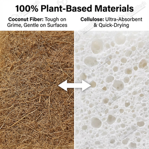 Esponja para Platos Compostable Natural, Esponja Biodegradable de Fibra de Coco y Celulosa, Apta para Lavavajillas - Product Image 2