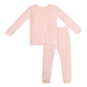 Set Pigiama in Bambù e Spandex per Neonati all'Ingrosso, Morbido Completo a Maniche Lunghe con Collo Tondo per Bambini e Bambine, <span class=keywords><strong>Abbigliamento</strong></span> per Neonati in 2 Pezzi - Product Image 2