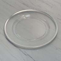 Assiettes de présentation rondes en plastique transparent avec bordure dorée Assiette de présentation en acrylique de 13 pouces décorative pour mariage Vente en gros