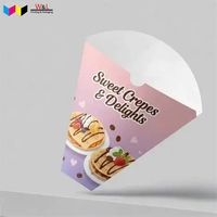 Boîte d'emballage pour churros en forme de cône en carton alimentaire jetable avec logo personnalisé, prix d'usine, nouveau style