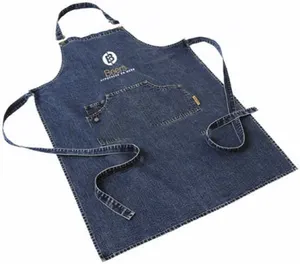 Nuevo diseño Vintage delantal de la cocina de alta calidad Denim delantal de cocina personalizado delantal de tela de mezclilla