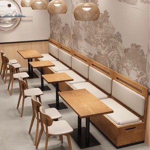 Hiện Đại Rắn Gỗ Nhà Hàng Đồ Nội Thất Bàn Ăn Ghế Đặt Cho Khách Sạn Quán Cà Phê Cửa Hàng Cà Phê Bền Thân Thiện Với Môi <span class=keywords><strong>4</strong></span>-Chỗ Ngồi Gian Hàng - Product Image 4