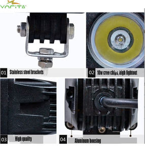 Faro Delantero Cuadrado LED Yocita de 30 W para Motocicleta, Luz Alta/Baja, Anillo DRL, Luces Intermitentes, IP67, Plástico, 9-36 V, para Vehículos Todoterreno y Automóviles - Product Image 2
