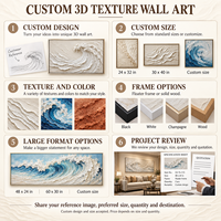 Art mural texturé en toile 3D gaufrée personnalisée pour maison, taille sur mesure, décoration de luxe en gros, peinture en relief premium
