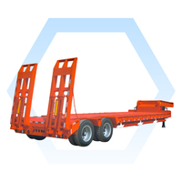 Hydraulische Rampe 4-Achs-Bagger Lowboy-Anhänger Tieflader 60 Tonnen Schwanenhals Lowboy-Sattel auflieger