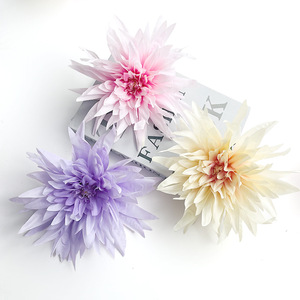 Fleurs artificielles de dahlias, diamètre 20 cm, blanc, rose, violet, accessoires de décoration pour mariage et maison - Product Image 2