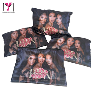 Sacs en satin personnalisés MUYANG pour extensions de cheveux, sacs en polyester de haute qualité avec fermeture éclair - Product Image 2