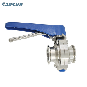 3インチ三クローバーバタフライバルブ,衛生ステンレス鋼SS304 SS316Lプラスチックグリッパーハンドル付き - Product Image 2