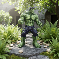 Sculpture géante verte de statue grandeur nature de fibre de verre de jardin de vente chaude pour la décoration