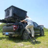 Tente de toit rigide pop-up en aluminium nid d'abeille pour 2 personnes, pour SUV, camping tout-terrain