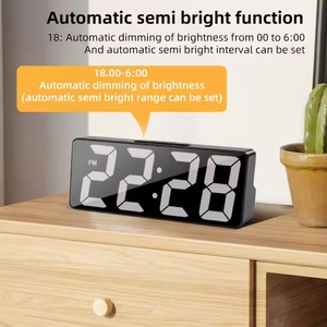 <span class=keywords><strong>Reloj</strong></span> <span class=keywords><strong>despertador</strong></span> de escritorio de cuarzo para niños, espejo Digital multifuncional inteligente <span class=keywords><strong>con</strong></span> luz de escritorio LED, diodo colorido para habitación escolar - Product Image 5