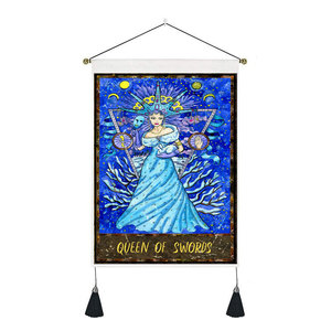 35*50cm Casa Tarocchi Sole Luna Fase Arazzo Macrame Nappa Appeso A Parete Ufficio Paesaggio Arazzi Camera Da Letto Pittura di Arte - Product Image 4