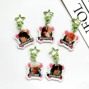 Spot Transaction Acrylic Double-Sided <b>Anime</b> Pattern Key Chain Pendant with Star Design Souvenir Use PVC Material UV Printed - Product Image 2