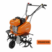 Cultivadora Rotativa Agrícola YKX, Mini Cultivadora a Gasolina, Máquina de Labranza Duradera con Transmisión por Correa para Uso en Terrenos Duros
