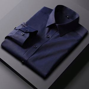New Long-sleeved Solid Color <strong>Shirt</strong> Men's Long-sleeved Twill Plain Fabric <strong>Shirt</strong> Wholesale in Stock - Product Image 6