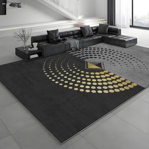 Alfombra Moderna de Diseño Geométrico Rectangular Antideslizante en Negro y Gris para Sala de Estar o Dormitorio, Cobertura Total, Estilo 2025, Diseño de Alta Gama - Product Image 5