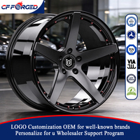 Jantes forgées monobloc concaves profondes de luxe 21 22 pouces noires 5x112 avec quincaillerie rouge pour Audi RS6 Avant RS7