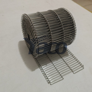 Yüksek sıcaklık gıda sınıfı paslanmaz çelik 304 konveyör bant 7x56mm aperture90cm geniş/düz tel örgülü konveyör bandı fiyat - Product Image 6