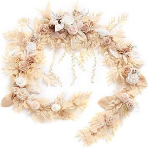 Guirlande de roses artificielles agiles en soie PU, bande de fleurs de 10 cm, style chinois, pour décoration de mariage et de maison - Product Image 1