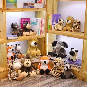 Wholesale Manufacturer Custom Jungle Tiger Forest Animal Toys Soft Stuffed Fox Giraffe Elephant Raccoon Plush Toy