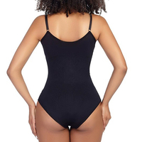 Body sculptant élastique sexy pour femme, sans manches, col en V, entrejambe ouvert, sans couture, effet ventre plat