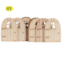Dekorasi Miniatur dengan Ornamen Gigi Jendela Yang Belum Selesai DIY Kerajinan Rumah Boneka Pot Bunga Model Elf Taman Mini Pintu Peri Kayu