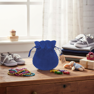 Sacchetto in Velluto Doppio Blu 100x120 Riciclabile Riutilizzabile con Coulisse per Vestiti Scarpe Giocattoli Caramelle Gioielli Stampa Personalizzata - Product Image 3