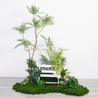 Plantes vertes artificielles en soie pour la décoration intérieure moderne de mariages de luxe et d'Halloween