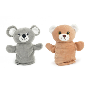 Títeres <span class=keywords><strong>de</strong></span> <span class=keywords><strong>Mano</strong></span> <span class=keywords><strong>de</strong></span> Peluche <span class=keywords><strong>de</strong></span> Animales Realistas Personalizados, Ratón y Oso, para Niños, 21 cm, Gris y Marrón Claro, Bordados Artesanales - Product Image 1